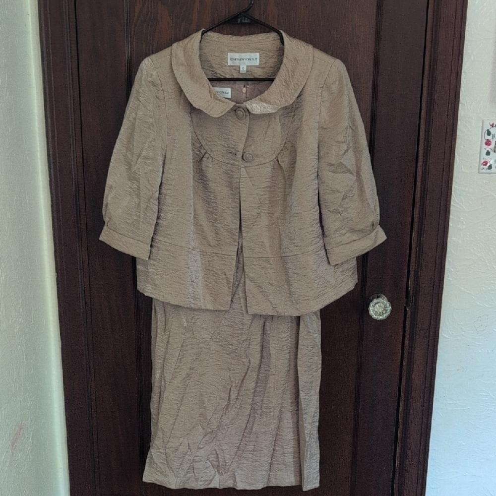 Jones New York Suit Blazer & Sheath Dress Mother Of The Bride Set Size 10